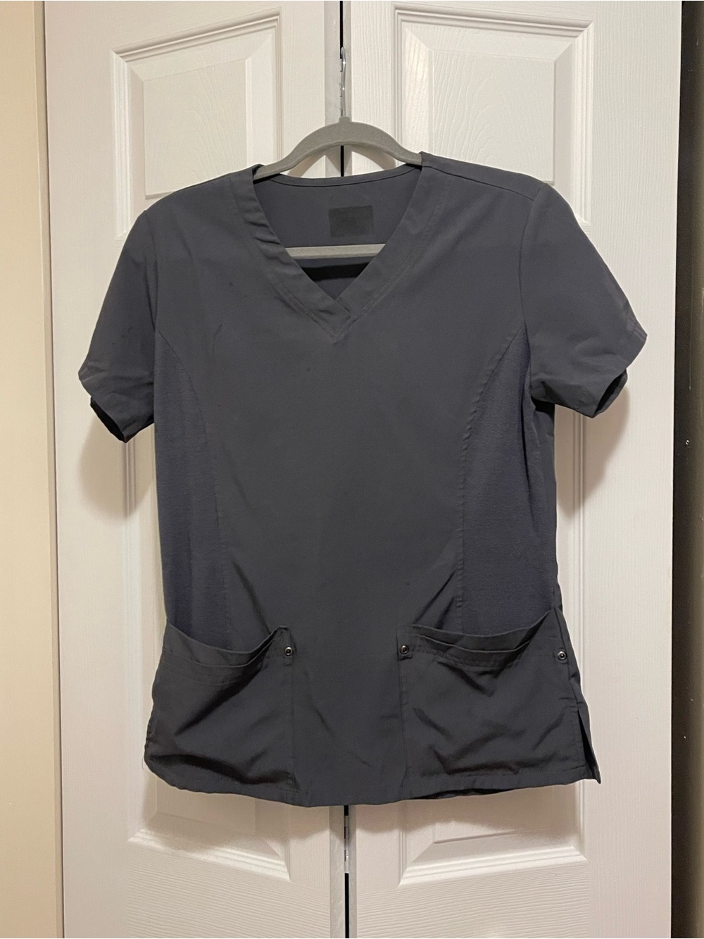 Women's V-Neck Medical Scrub Top - Charcoal